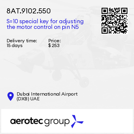 8АТ.9102.550 S=10 special key for adjusting the motor control on pin N5