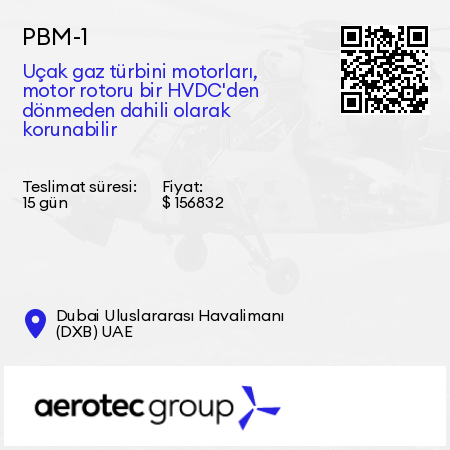 РВМ-1 Uçak gaz türbini motorları, motor rotoru bir HVDC'den dönmeden dahili olarak korunabilir