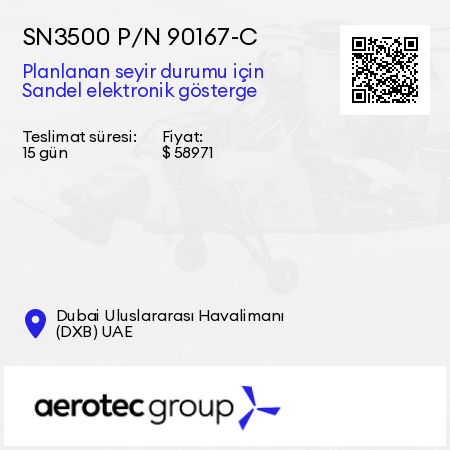 SN3500 P/N 90167-C Planlanan seyir durumu için Sandel elektronik gösterge