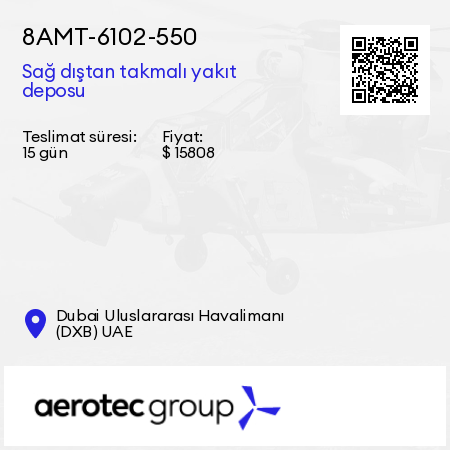 8АМТ-6102-550 Sağ dıştan takmalı yakıt deposu