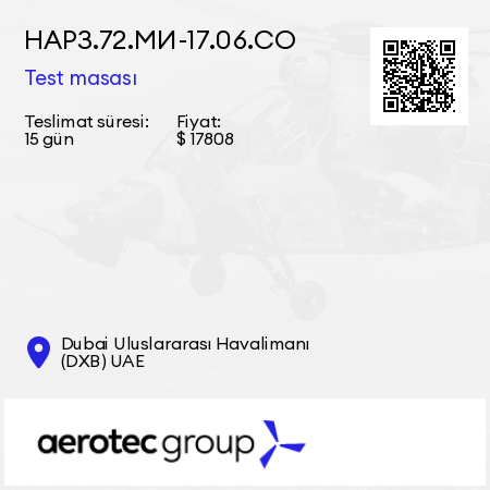 НАРЗ.72.МИ-17.06.СО Test masası