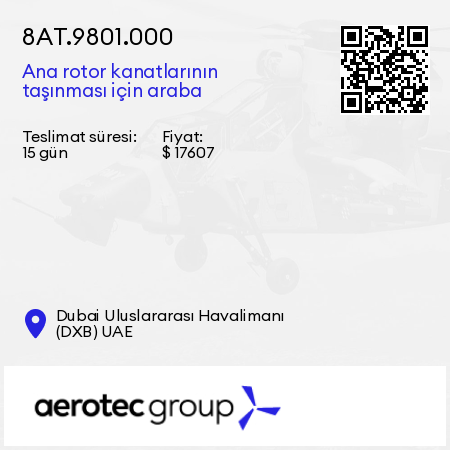 8АТ.9801.000 Ana rotor kanatlarının taşınması için araba