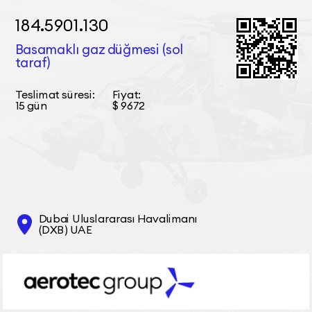 184.5901.130 Basamaklı gaz düğmesi (sol taraf)