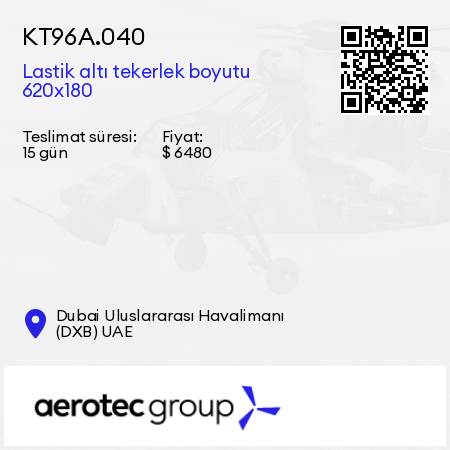 КТ96А.040 Lastik altı tekerlek boyutu 620x180