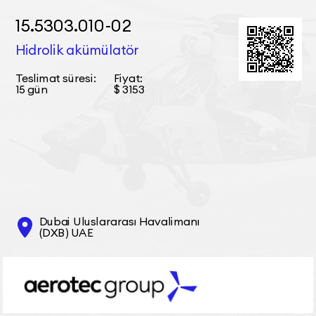 15.5303.010-02 Hidrolik akümülatör