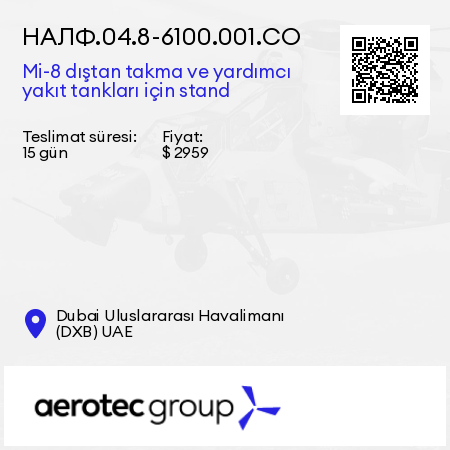 НАЛФ.04.8-6100.001.СО Mi-8 dıştan takma ve yardımcı yakıt tankları için stand