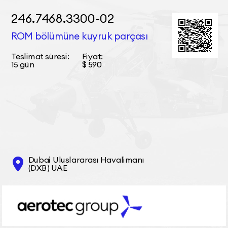 246.7468.3300-02 ROM bölümüne kuyruk parçası