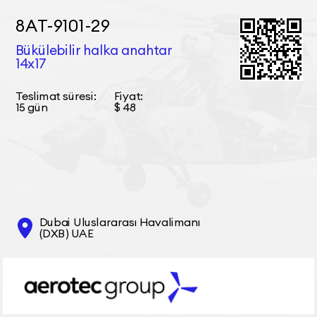 8АТ-9101-29 Bükülebilir halka anahtar 14x17