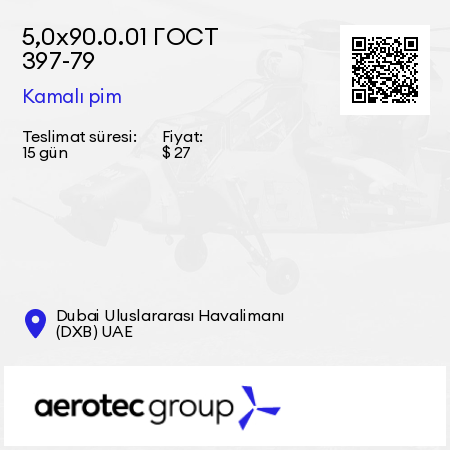 5,0х90.0.01 ГОСТ 397-79 Kamalı pim