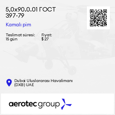 5,0х90.0.01 ГОСТ 397-79 Kamalı pim