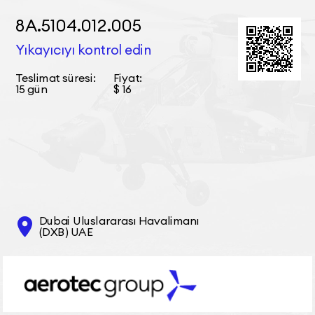 8А.5104.012.005 Yıkayıcıyı kontrol edin